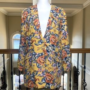 BP Oversized Blazer, Yellow with floral print